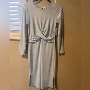 Nine West Light Blue Long Sleeve Dress